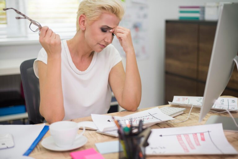 strong headache besause of hard work
